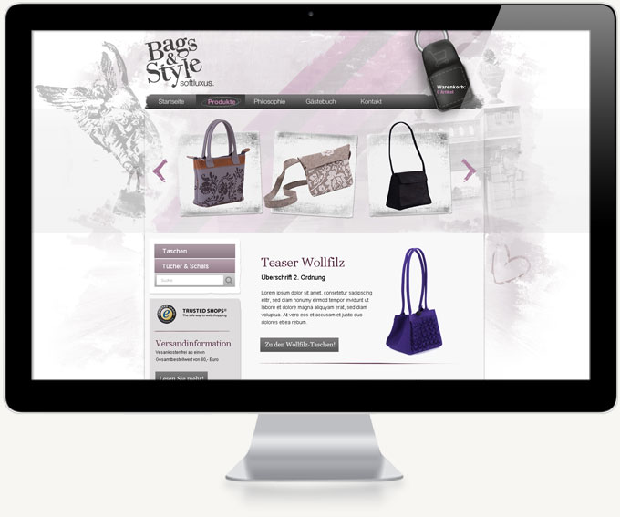 Screenshot Onlineshop Bags and Style